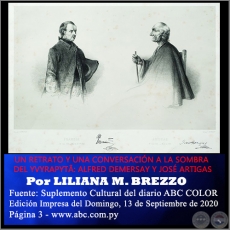 UN RETRATO Y UNA CONVERSACIÓN A LA SOMBRA DEL YVYRAPYTÃ: ALFRED DEMERSAY Y JOSÉ ARTIGAS - Por LILIANA BREZZO - Domingo, 13 de Septiembre de 2020  